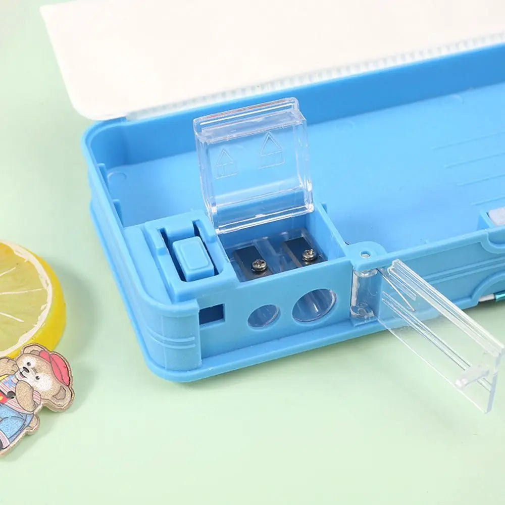 Double Layer Multi-Function Pencil Case Students Pencil Box With Calculator/Pencil Sharpener Large Capacity Stationery Box